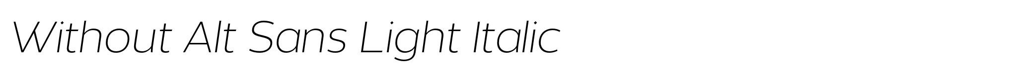 Without Alt Sans Light Italic image
